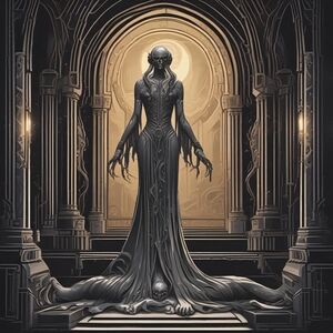 Mystical Gothic Art Print in Black and Gray